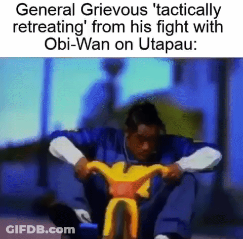 General Grievous Retreating From Obi-Wan GIF