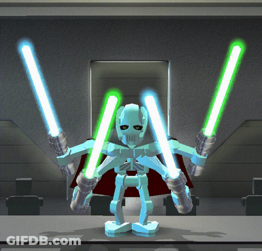 General Grievous Robot Light Saber GIF