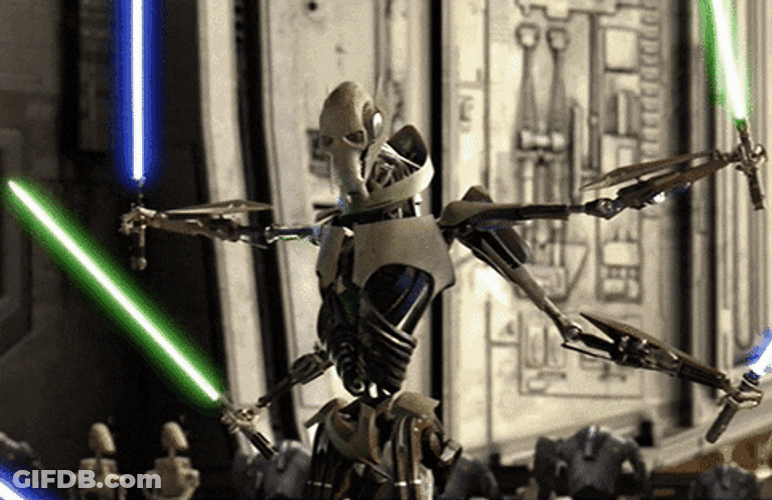General Grievous Star Wars Swords Fight GIF