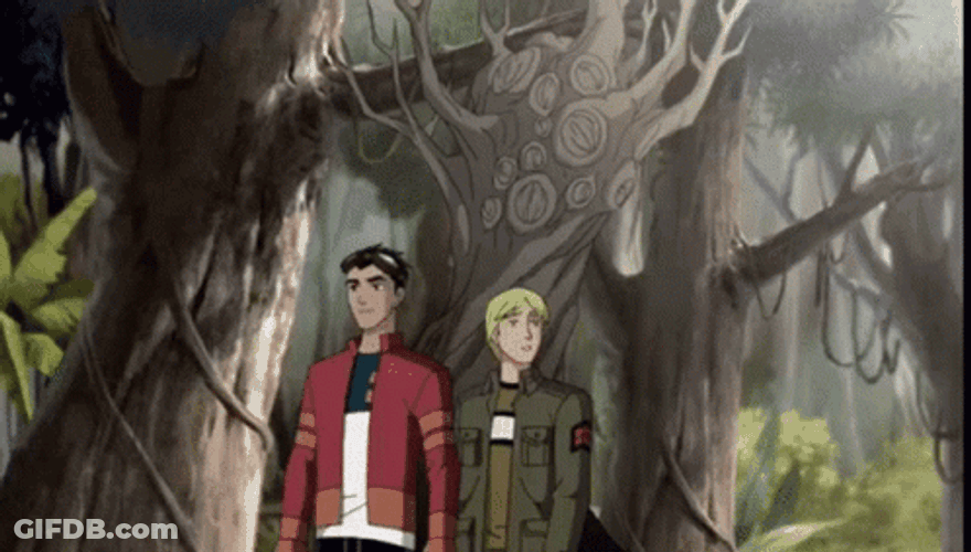 Generator Rex And Noah In A Creepy Forest GIF