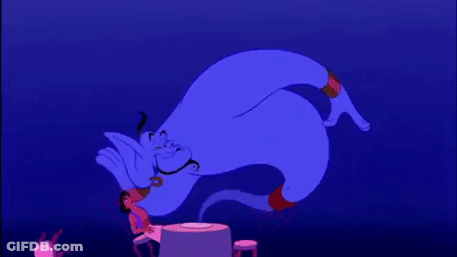 Genie Can't Hear What Aladdin Say GIF