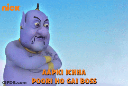 Genie Cartoon With Poori Ho Gai Boss GIF