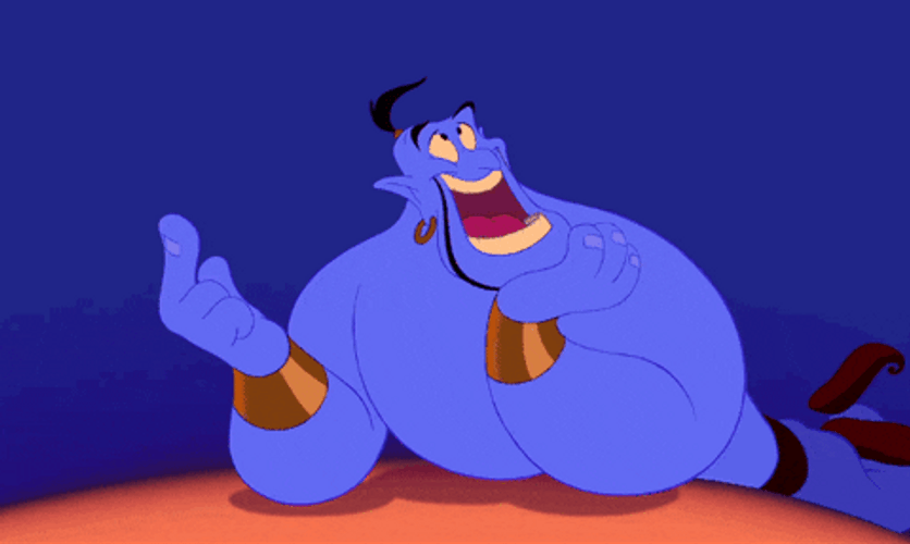 Genie Caught Aladdin In The Fall GIF