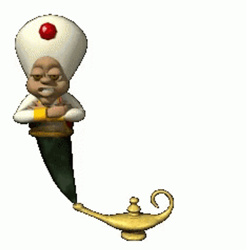 Genie Comes Out From Lamp GIF