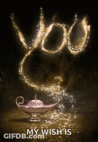 Genie Lamp Saying My Wish Is You GIF