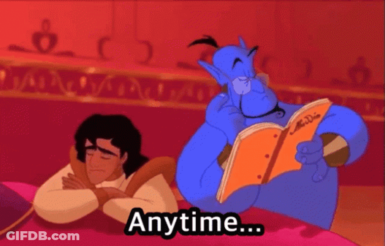 Genie Says Anytime GIF