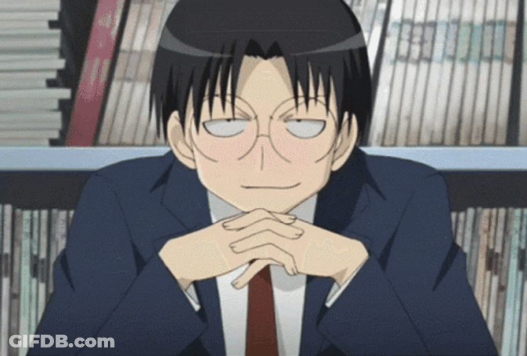 Genshiken Scheming An Evil Plan GIF