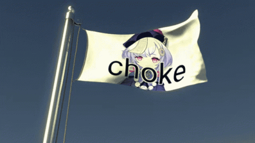 Genshin Impact Qiqi Choke Flag GIF