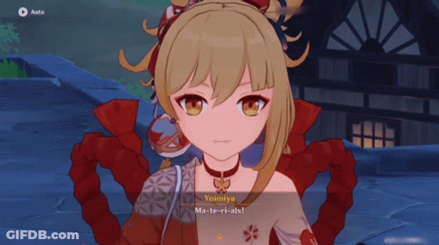 Genshin Impact Yoimiya Talking Materials GIF