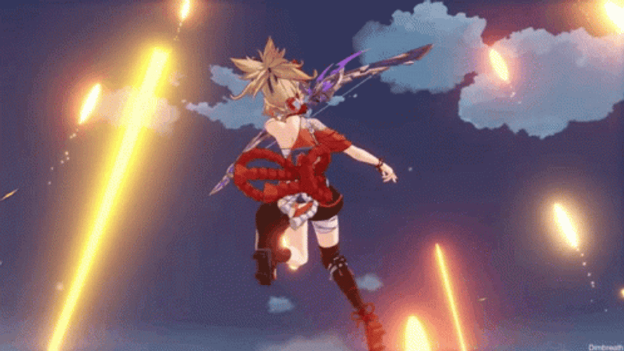 Genshin Impact Yoimiya Third Skill GIF