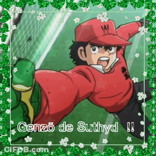 Genzo De Suthyd Surrounded By Green Glitter GIF
