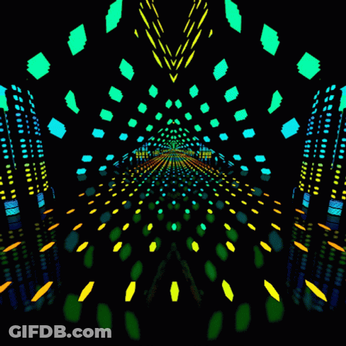 Geometrical Lights Colorful Optical Illusion GIF