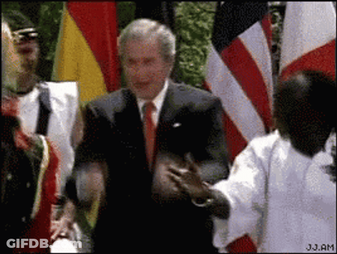 George Bush Shoe Didn't Read It Dance GIF
