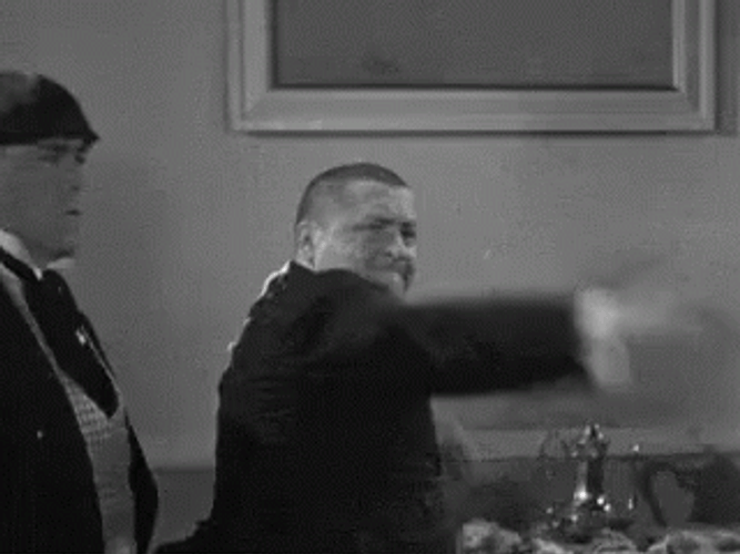 George Bush Shoe Throwing Pie GIF
