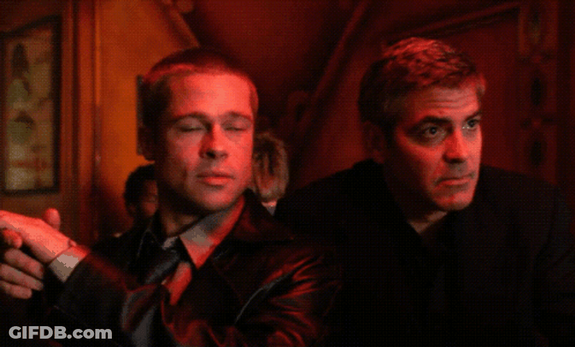 George Clooney With Brad Pitt GIF
