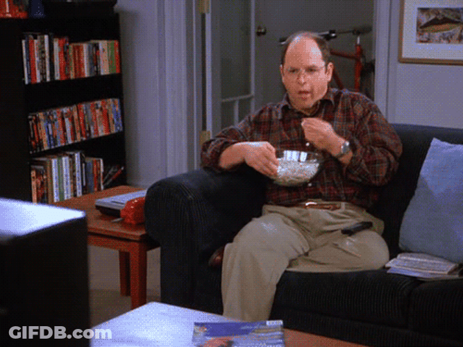 George Costanza Eating Popcorn Meme GIF