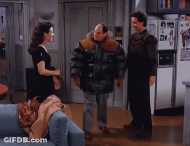 George Costanza Jerry Seinfeld Playful Slaps GIF