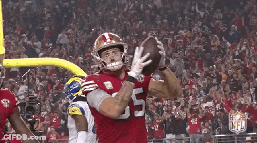 George Kittle Slamming The Ball GIF
