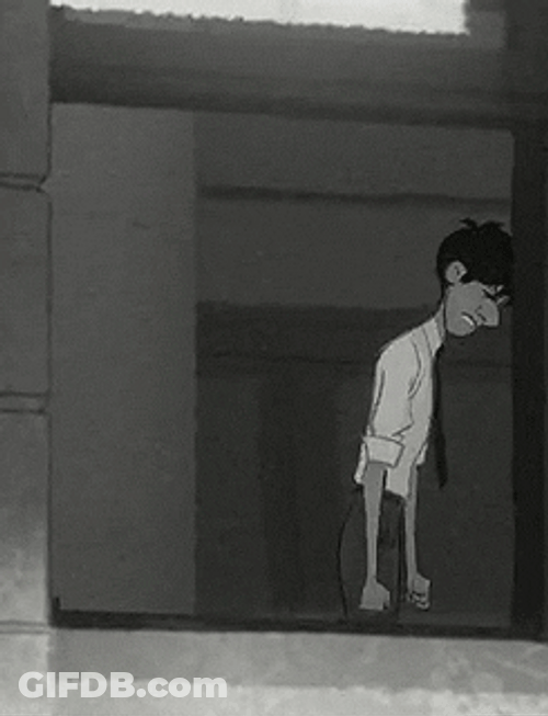 George Paperman Banging Head Against Wall GIF