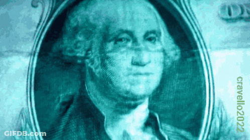 George Washington Face On Dollar Bill GIF