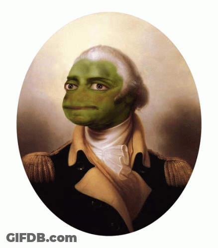George Washington Frog Face Portrait GIF