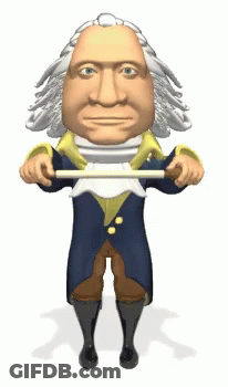 George Washington Holding Tray GIF