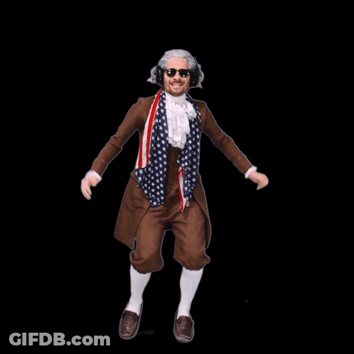 George Washington In Sunglasses And Scarf GIF