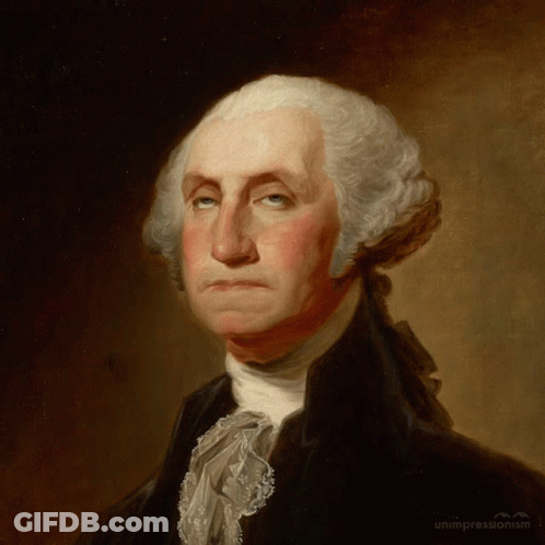 George Washington On Dark Background GIF