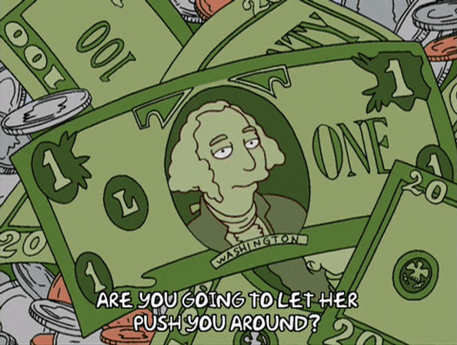 George Washington One Dollar Bill The Simpsons GIF