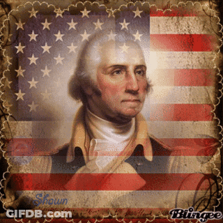 George Washington With American Flag GIF