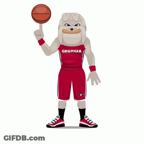 Georgia Bulldogs Basketball Player Holding Basketball GIF