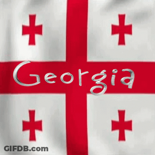 Georgia Flag With Crosses GIF