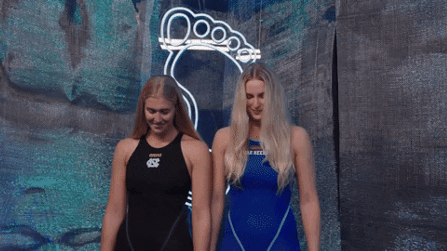 Georgia Nel Oiivia Nel Swimming Back To Back GIF