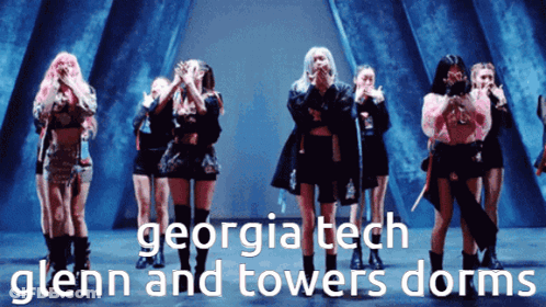 Georgia Tech Glenn And Towers Dorms Is Written In White Letters GIF