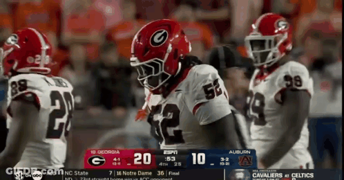 Georgia Vs Auburn Football Game On ESPN GIF