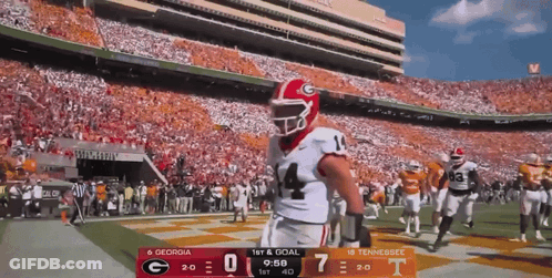 Georgia Vs Tennessee Football 7-0 GIF