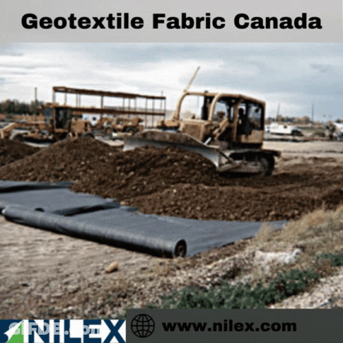 Geotextile Fabric Canada Bulldozer Moving Dirt GIF