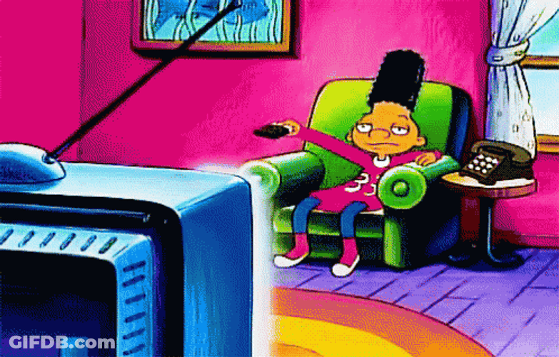 Gerald Of Hey Arnold Watching TV GIF