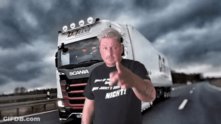 German Trucks Funny Salute GIF