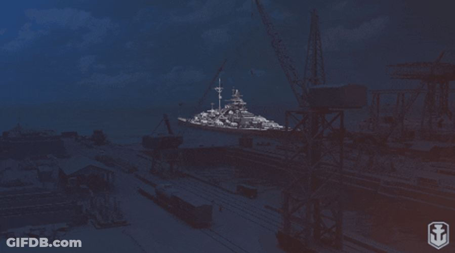 German Warship Bismarck GIF