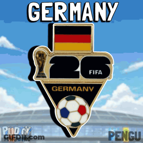 Germany Soccer Team Logo With Ball GIF