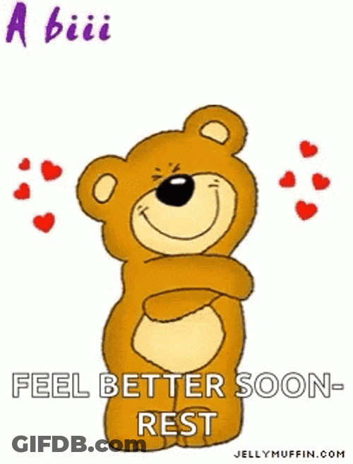 Get Better Soon Big Hug Brown Bear GIF