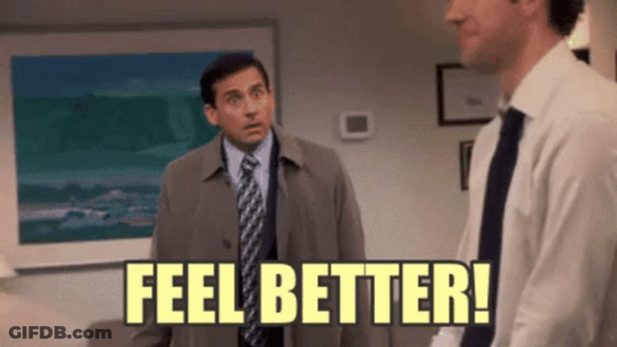 Get Better Soon Michael Scott Hug Jim Halpert GIF
