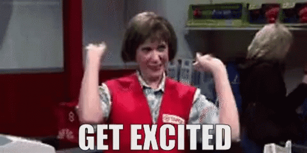 Get Excites Kristen Wiig GIF