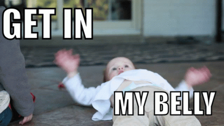 Get In My Belly Baby On Floor GIF