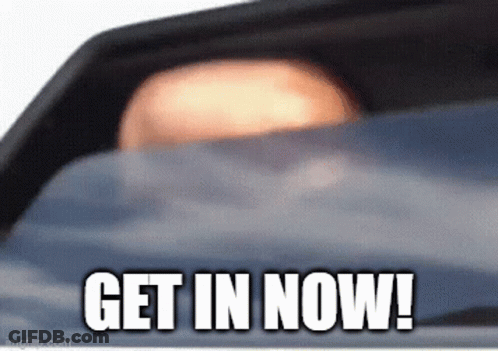 Get In Now Text GIF