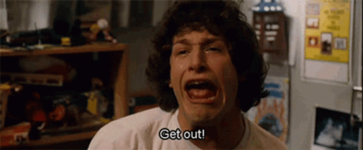 Get Out Andy Samberg GIF