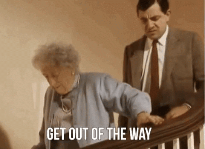 Get Out Mr Bean GIF