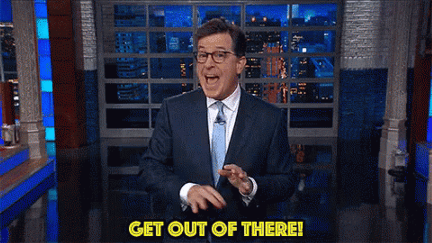Get Out There Stephen Colbert GIF