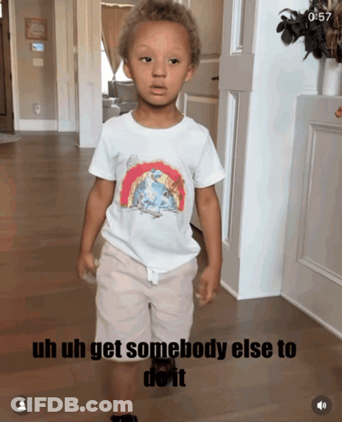 Get Somebody Else To Do It Curly-Haired Kid Walking Away GIF